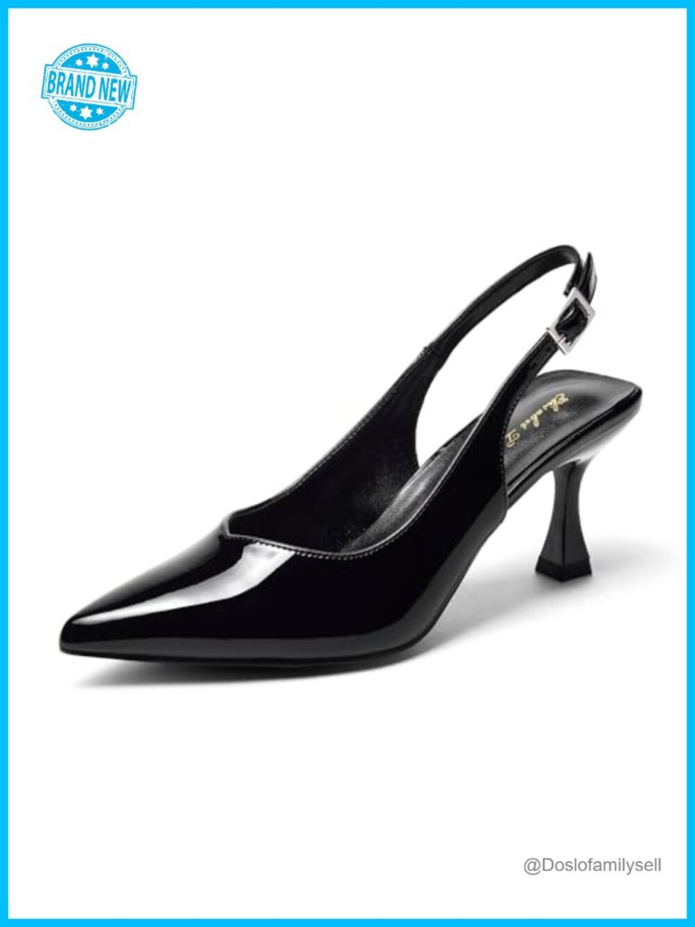 Kitten Heel Slingback Low Pumps 3 Inch Pointed Closed Toe Dressy Wedding Party